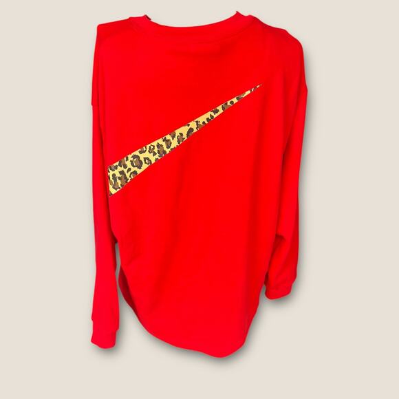 Red and Cheetah Nike Sweatshirt - Picture 2 of 10